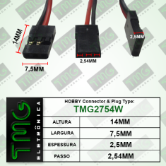 RABICHO 3VIAS - HOBBY Connector & Plug TYPE TMG2754W 3VIAS/2FIOS